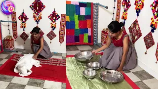 Old Wast saree with Warm, snuggly - Cotton fluffing and quilt making #oldsaree #quilt
