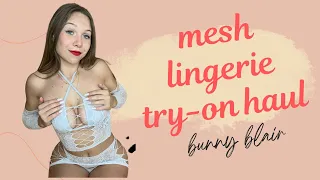 Bunny Blair | Mesh Lingerie Try-On Haul | See-Through, Mesh, Cheeky, 4K