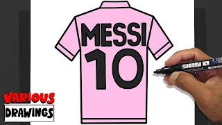 How To Draw MESSI Inter Miami CF Shirt 10