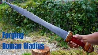 Sword Making. Forging a Damascus Roman Gladius, Sword of Gladiator. 검투사의 검! 로만 글라디우스 (다마스커스) 만들기.