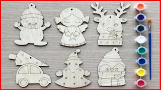 Painting christmas tree, snowman, princess, penguin, car... with watercolors (Chim Xinh channel)