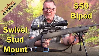 How To Mount A Budget Rifle Bipod To A Sling Swivel Stud - Caldwell XLA