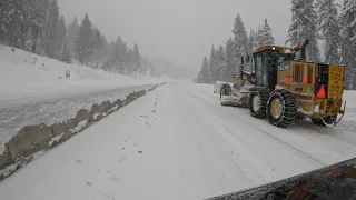 Driving from Donner Pass California to Truckee in a Blizzard