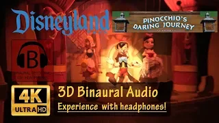 [4K, 3D Audio] Disneyland Pinocchio's Daring Journey Full Ride 4K Low Light POV Binaural 3D Audio