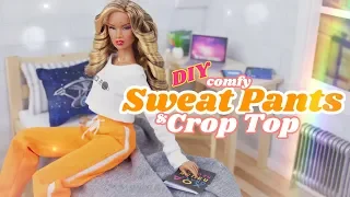 DIY - How to Make: Miniature Sweat Pants & Crop Top 1:6th Scale Sewing Craft