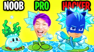 NOOB vs PRO vs HACKER In PLANTS vs ZOMBIES! (MAX LEVEL! *NIGHT MODE*!)