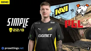 NaVi s1mple (22/4/8) vs Virtus.pro - de_overpass - 16-4 - POV DEMO & SETTINGS