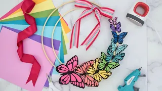DIY Paper Butterfly Wreath for Spring with Cricut
