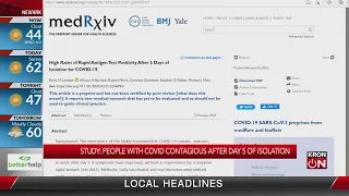 Study: People with COVID contagious after day 5 of isolation