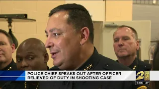 Police chief speaks out after officer relieved of duty in shooting case