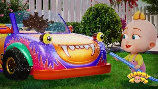 Wheels On The Monster Car & many more TOP Nursery Rhymes for Kids | Happy Tots