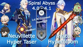C0 Neuvillette Hyper Taser x C0 Ayato Hyperbloom - Spiral Abyss 4.0 | Floor 12 | Genshin Impact
