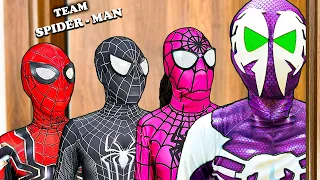 TEAM SPIDER-MAN Nerf War vs BAD GUY TEAM || Rescue Pink From ALIEN SUPERHERO ( Live Action)