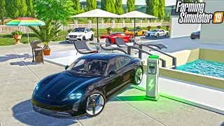 BILLIONAIRE CAR SHOPPING (ELECTRIC PORSCHE) | FARMING SIMULATOR 2019