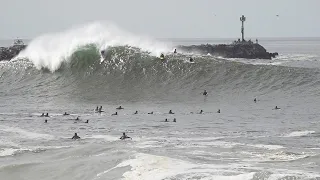 First PUMPING swell at the Wedge 2020 and it's GRANDE !!!