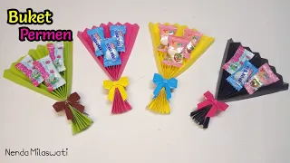 Membuat Buket Permen dari Kertas Origami || Make a Candy Bouquet Out of Origami Paper