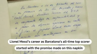 Napkin promising Messi to FC Barcelona hits auction | REUTERS