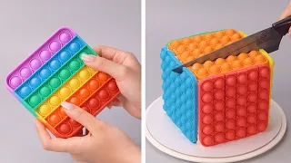 How To Make Rainbow Cake Decorating Ideas | So Yummy Colorful Cake Decorating Recipes