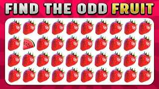 Find the ODD One Out - Fruit Edition 🍓🍉🍏30 Epic Levels Emoji Quiz