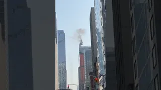 Crane collapses, catches fire in New York City