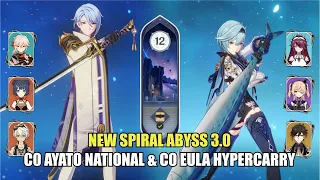 C0 Ayato National & C0 Eula Hypercarry - NEW Spiral Abyss 3.0 Floor 12 (9 Stars) | Genshin Impact