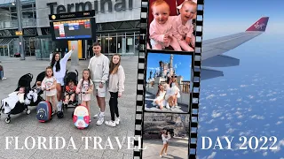 TRAVEL DAY TO DISNEY WORLD FLORIDA🇺🇸FLYING LONG HAUL WITH 6 KIDS | BABIES FIRST FLIGHT | FEB 2022