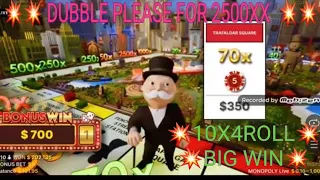 MONOPLY LIVE, Big win,UNBELIEVABLE 10X 4ROLLS, Mega wheel