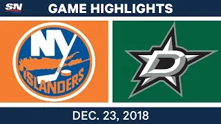 NHL Highlights | Islanders vs. Stars - Dec 23, 2018