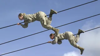 Female Marine Recruits At MCRD San Diego: Confidence Course
