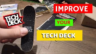 Turn your Tech Deck into a pro fingerboard.  Amazing inexpensive $5 fingerboard upgrades!!