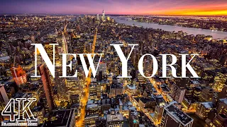 New York 4K drone view • Fascinating aerial views of New York | Relaxation film with calming music