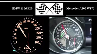 BMW 116d F20 VS. Mercedes A200 W176 - Acceleration 0-100km/h