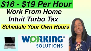 $16 - $19 Per Hour |WORKING SOLUTIONS JOBS | Intuit TurboTax