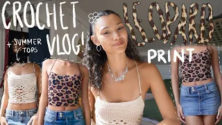 Crocheting leopard print, summer tops, and finding my magazine! | Vlog