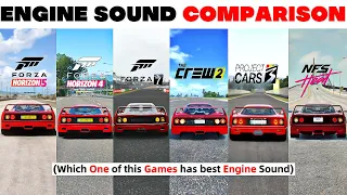 Ferrari F40 & Engine Sound Comparison in FH5, FH4, FM7, TC2, PC3, NFS Heat, GT7
