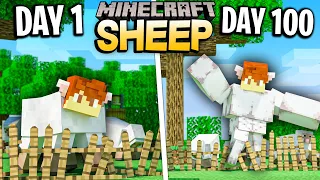 I survived 100 Days as a SHEEP in Minecraft