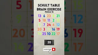 Brain Exercise | Schulte Table | Puzzle 15 #shorts #shortvideo #games