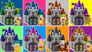 We made All the Koopalings castles with LEGO in Mario Bros Wii! Can Mario and Luigi defeat them?