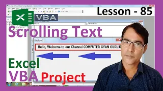 Create Scrolling text in Excel | Excel VBA lesson - 85 | Running Text in user form with VBA Coding