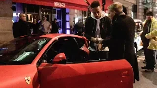 Arsenal Footballer Aubameyang Revving his Ferrari 812 Superfast in London!!