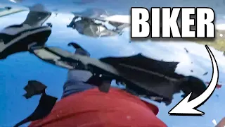 LADY DRIVER SENT BIKER FLYING | UNUSUAL, SCARY, EPIC  & ANGRY MOTO MOMENTS  Ep.114