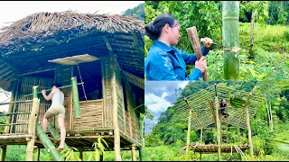 FULL VIDEO : 150 days to build and complete a bamboo house, Wild girl - Huong