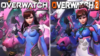 Overwatch 1 vs Overwatch 2 - Default Hero Skins