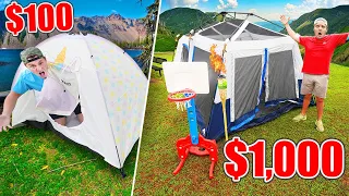 $100 VS $1,000 SURVIVAL CAMPING  *Budget Challenge*