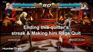 Tekken 7 : Breaking the 340 wins of the Plugger & making him Rage Quit | HunterDred , Lili Vs Asuka