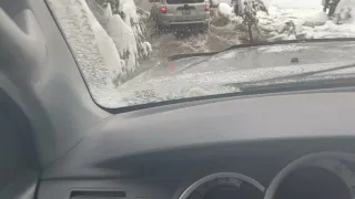 4runner water crossing in a snow storm