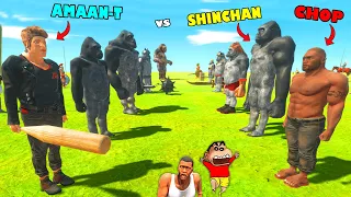 SHINCHAN and CHOP TEAM vs AMAAN-T ARMY in Animal Revolt Battle Simulator | Dinosaur Game Hindi