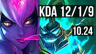 EVELYNN vs HECARIM (JUNGLE) | 12/1/9, 67% winrate, Legendary | KR Grandmaster | v10.24