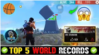 TOP 5 WORLD RECORD OF FREE FIRE⚡⚡-  NEW VIDEO - Must Watch