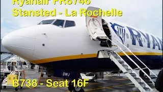 FlightReport : Ryanair FR8746 B738 London Stansted - La Rochelle Seat16F